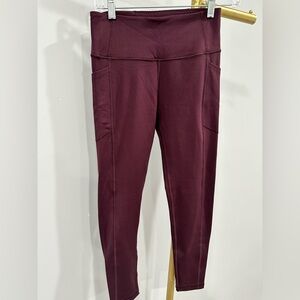 Victoria Secret High Rise 7/8 Length Burgundy Athletic Leggings